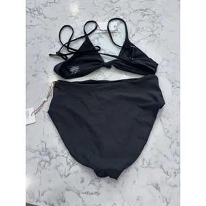 NWT Quince Black Knot Tie Bikini Top & Italian High Rise Bottom Set Size Medium thumbnail 2