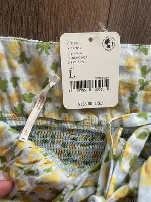 Free People Lavender Daze Smocked Dress- Size Large thumbnail 4