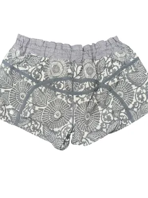 lululemon athletica Women’s Size 10 Gray Floral Printed Athletic Tracker Shorts thumbnail 2