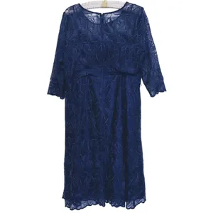 Alex Evenings Embroidered Floral Sheer Midi Dress Womens L Mother of the Bride thumbnail 3