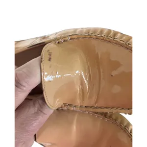 Stuart Weitzman Patent Leather Tan Loafer Driving Shoe Size 9 thumbnail 6