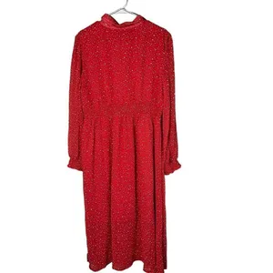 Suzanne Betro Red and Ivory‎ Polka Dot Button Front Dress XL thumbnail 7