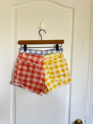 Farm Rio Anthropologie Gingham Two-Tone Shorts thumbnail 7