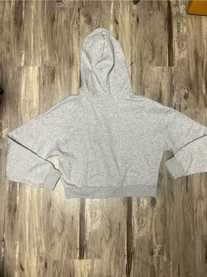 Under Armour Women's Gray Cropped Full Zip Hoodie Sweatshirt Loose Fit Large L thumbnail 6