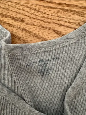 Brandy Melville Light Gray Ribbed Scoop Tank thumbnail 2