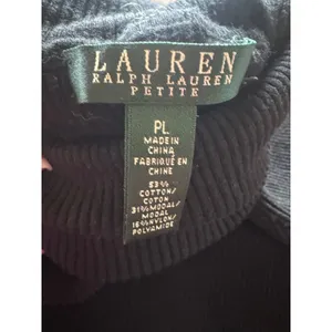 Lauren Ralph‎ Lauren Petite Black Ribbed Turtleneck Sweater Cotton Modal PL thumbnail 3