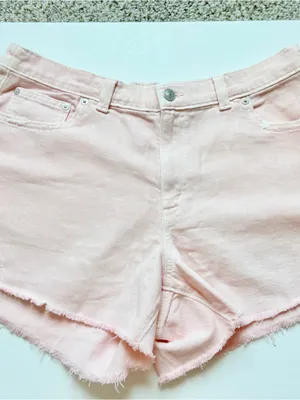 Aerie Day Dream Pink Denim Shorts NWT Large thumbnail 2