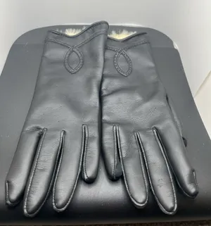 Vintage Black Women's‎ Gloves With Rabbit Fur Size 8 thumbnail 1