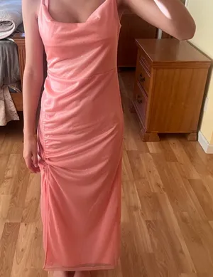 Jillumi pink maxi dress with sparkles, size S #glam #party Got for an event and arrived too late Never used and brand new Cinched waist area is adjustable thumbnail 1