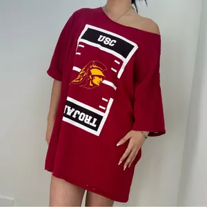 USC Trojans Off The Shoulder Tee Red Size XXL thumbnail 2