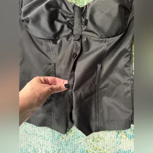 Y2K Charlotte Russe pinstriped black tuxedo tube top, size medium thumbnail 4