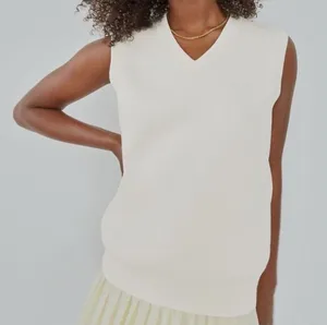 Aritzia TNA Moore Knit Ivory Vest thumbnail 1