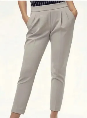 Aritzia Babaton Cohen Pants Pleated Cropped Trousers 6 Beige thumbnail 1