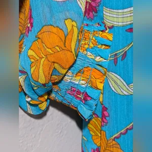 Sofia Jeans by Sofia‎ Vergara Floral Maxi Dress Tiered Blue Orange Large L thumbnail 5