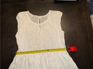 American Eagle Outfitters White Eyelet Embroidered Babydoll Mini Dress Coverup thumbnail 4