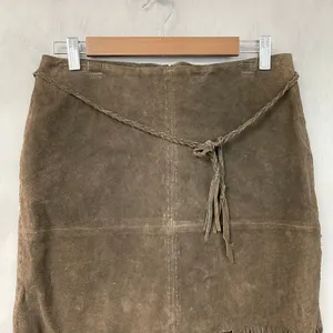 VTG Rampage Fringe Suede Set Vest M Skirt 11 Brown Western Boho Indie Festival thumbnail 10