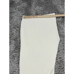 Mimosa Women’s Ivory Ribbed Knit Maxi Skirt Side Slit Stretch Bodycon Size L thumbnail 6