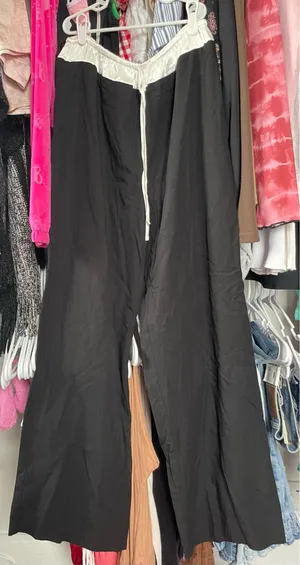 White Fox Boutique Black and White Track Pants with Elastic Waistband thumbnail 1