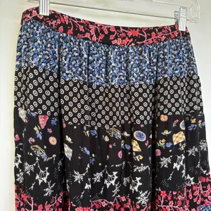 Bohemian Tiered Floral Prairie Midi Skirt Americana Modest Broomskirt Large thumbnail 2