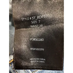 Social Threads Risen Jeans High Rise Wide Leg Raw Hem Medium Wash Size‎ 7/28 thumbnail 8