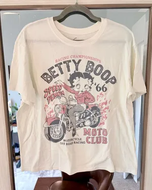 Betty Boop Moto Club graphic tee retro distressed print on Motorcycle size XL thumbnail 1