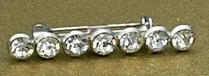 Vintage crystal bar brooch Silver thumbnail 1