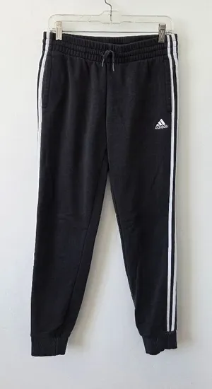 Women's Adidas Jogger Sweatpants Thick Cozy Logo Black Sporty Athletic Y2K 90s M thumbnail 1