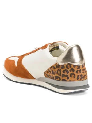 NEW Vintage Havana Valery Leopard Print and Metallic Casual Trendy Sneakers thumbnail 2