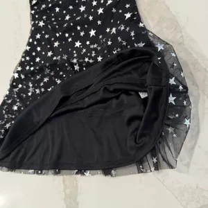 Altar’d State NWT Star Print Mini Dress Women’s Medium Black/Silver Ruched Sides thumbnail 4