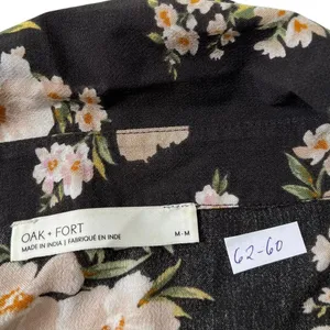 Oak + Fort Black Floral Shirt Women Top Size Medium | 62-60 thumbnail 4