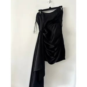 Katie May Black Strapless Mini Dress with Draped Side Panel Size S thumbnail 3
