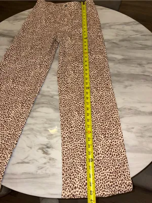 NWOT Bailey Rose Leopard Cheetah Print High Rise Straight Wide Leg Pants S thumbnail 6