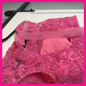 Sherri Hill Pink Lace Sequin Top‎ Open Back Bow Tie Crop Party Evening Cocktail thumbnail 4