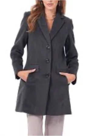 MICHAEL Michael Kors Dark Gray Single-Breasted Trench Coat thumbnail 1