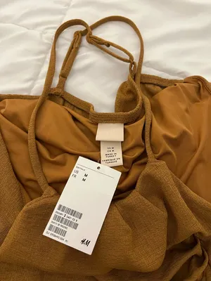 H&M Tan chestnut high neck wrap dress romper NWT medium thumbnail 4