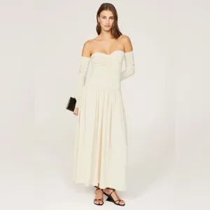 Rosetta Getty Ruched Ivory Strapless Dress thumbnail 3