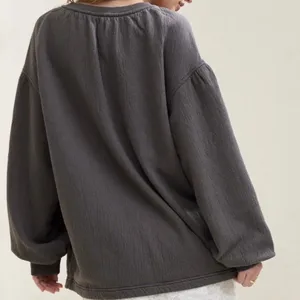 Aerie Easy Street Oversized Sweatshirt Gray Medium thumbnail 3