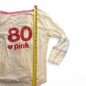 Vintage Y2K 2005 Victoria's Secret PINK Henley Top L White Pink Logo thumbnail 4