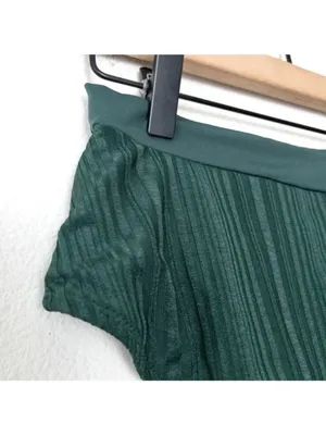 NEW Tavik Pernille High Waisted Bikini Bottom L Pine Green Metallic Stripe Swim thumbnail 12