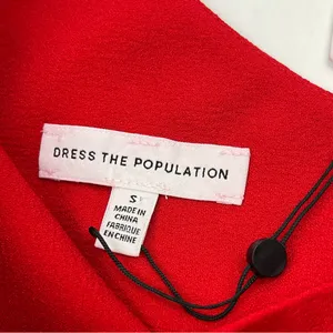 Dress the Population Tiff One Shoulder Mini Dress Womens SZ Small‎ Rouge Red NEW thumbnail 4