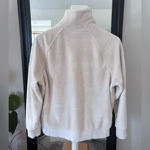 ATHLETA Double Cozy Karma Recover 3/4 Snap Fleece Cream Pullover Sweatshirt thumbnail 4