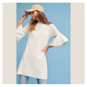 Moth Anthropologie NWT cream Flare sleeve Sweater shift Dress Size Large thumbnail 3