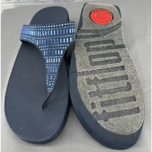 FitFlop Incastone Sandals Women’s Size 10 Blue Thong Embellished Comfort thumbnail 10