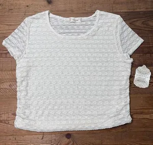 Altar’d State Lace Cream Crop Top thumbnail 1
