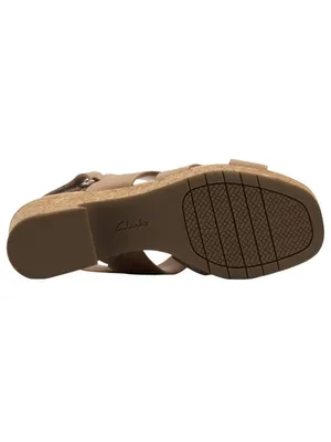NWT Clarks Womens Platform Cork Nerisa Grace Wedge Sandal Sand Nubuck Brown 8.5M thumbnail 4