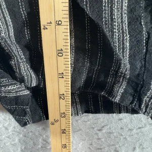 1548 |Briggs Linen Blend Boho Striped Smocked Waist Casual Shorts Black Women XS thumbnail 4