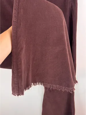 Free People Just Float On Corduroy Flare Pants Plum Size 30 Raw Hem Boho thumbnail 5