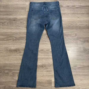 HM & Denim Women Jeans 29x30 High‎ Waist Mini Flare Medium Wash Blue Cotton Boho thumbnail 3