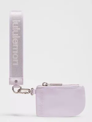 NWT Lululemon Dual Pouch Wristlet Metallic Wordmark - Faint Lavender thumbnail 3