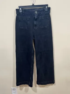 Pilcro Anthropologie Colette High-Rise Wide-Leg Cropped Jeans size 27 EUC black thumbnail 2